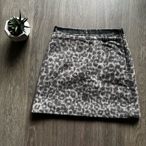 Club Monaco Leopard Print Gray Mini Skirt